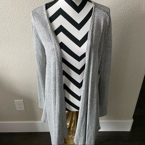 Rolla Coster || waffle knit gray long cardigan